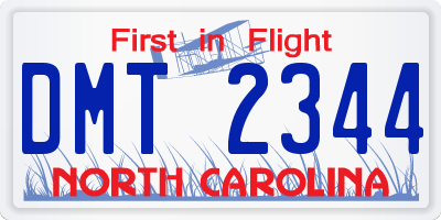 NC license plate DMT2344