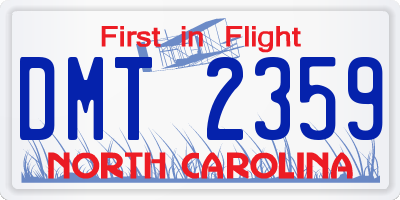 NC license plate DMT2359