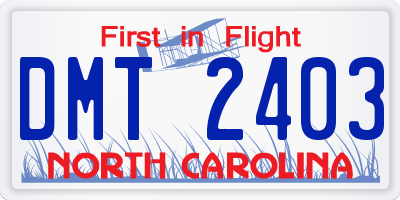 NC license plate DMT2403