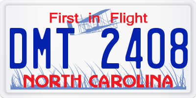 NC license plate DMT2408