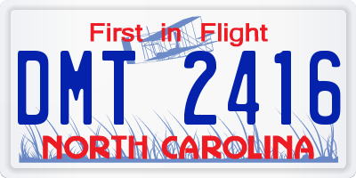 NC license plate DMT2416