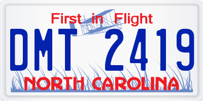 NC license plate DMT2419
