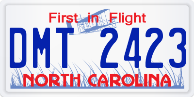 NC license plate DMT2423