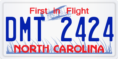 NC license plate DMT2424