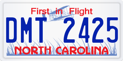 NC license plate DMT2425