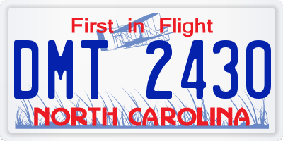 NC license plate DMT2430