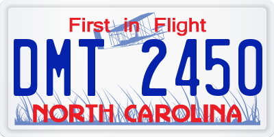 NC license plate DMT2450