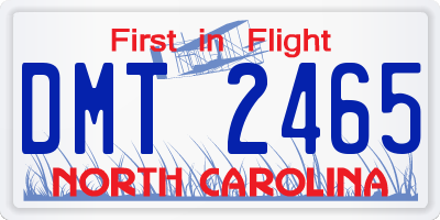 NC license plate DMT2465
