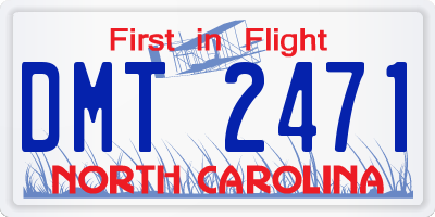 NC license plate DMT2471