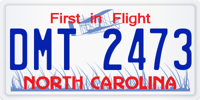 NC license plate DMT2473