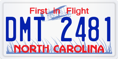 NC license plate DMT2481