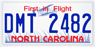 NC license plate DMT2482