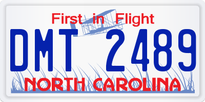 NC license plate DMT2489