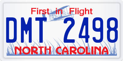 NC license plate DMT2498