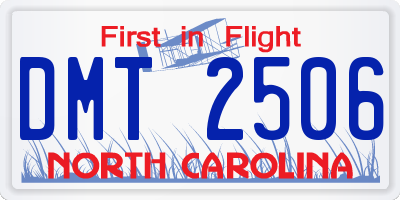 NC license plate DMT2506