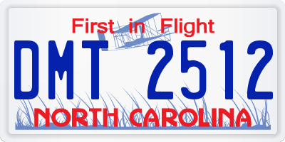 NC license plate DMT2512
