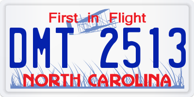 NC license plate DMT2513
