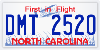 NC license plate DMT2520