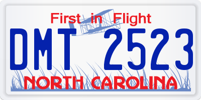 NC license plate DMT2523