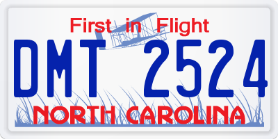 NC license plate DMT2524