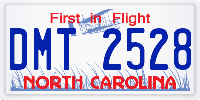 NC license plate DMT2528