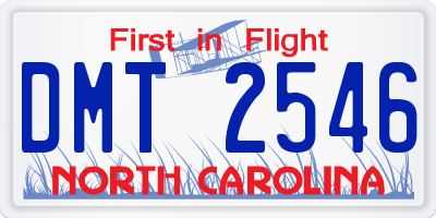 NC license plate DMT2546