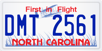 NC license plate DMT2561