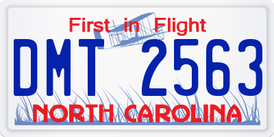 NC license plate DMT2563
