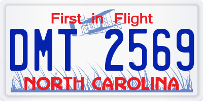 NC license plate DMT2569
