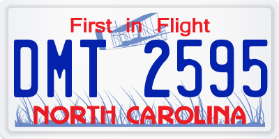 NC license plate DMT2595