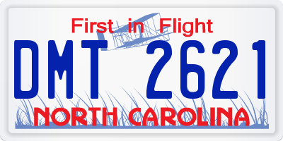 NC license plate DMT2621