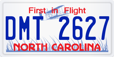 NC license plate DMT2627