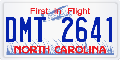 NC license plate DMT2641