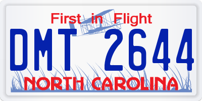 NC license plate DMT2644