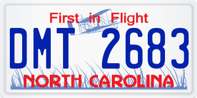 NC license plate DMT2683