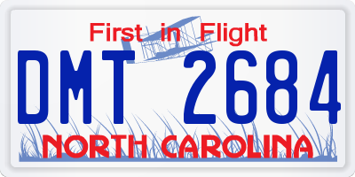 NC license plate DMT2684