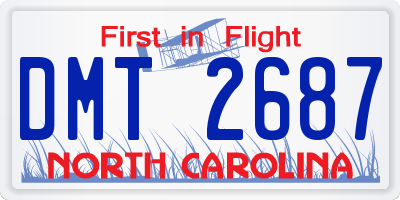 NC license plate DMT2687