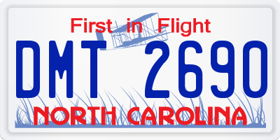 NC license plate DMT2690
