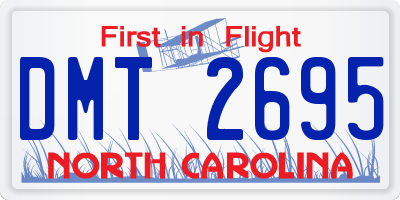 NC license plate DMT2695
