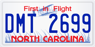 NC license plate DMT2699