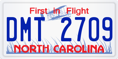 NC license plate DMT2709