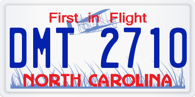 NC license plate DMT2710
