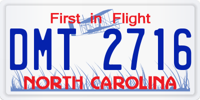 NC license plate DMT2716