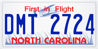 NC license plate DMT2724