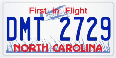 NC license plate DMT2729
