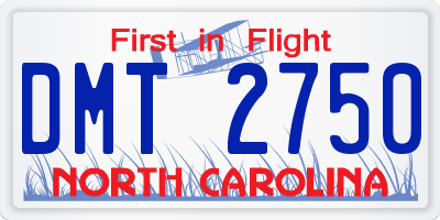NC license plate DMT2750