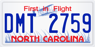NC license plate DMT2759