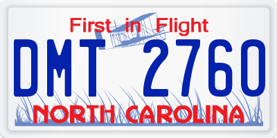 NC license plate DMT2760