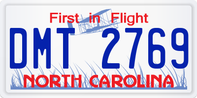 NC license plate DMT2769
