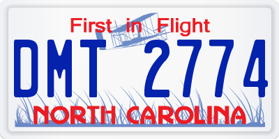 NC license plate DMT2774